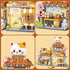 Set,Openable 923PCS 8+ Lucky Cat Building Taiyaki Shop Mini Brick Building Toy for Boys Girls Age