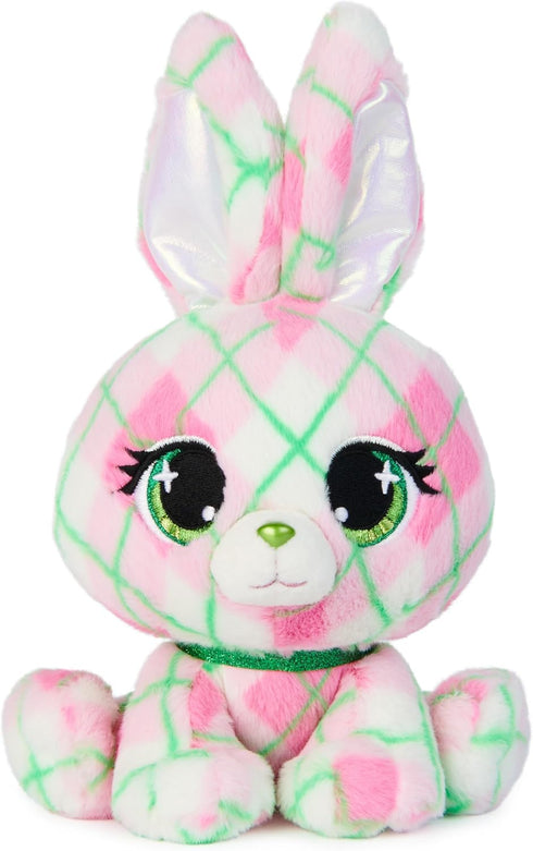 P.Lushes Pets Kennedy Karrats Designer Fashion Plush Toy - Collectible Bunny Stuffed Animal, Pink and Green, 6”