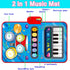 Baby Musical Mat Toddler Toys Age 1-2, 3 in 1 Piano Drum Play Mat for 12-18 Months, Birthday Gifts for Boys Girls