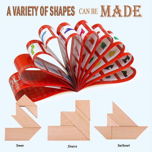 Wood T Shape Puzzle, 4 Pieces Brain Teaser Toy for Kids & Adults, Advanced Level Gift