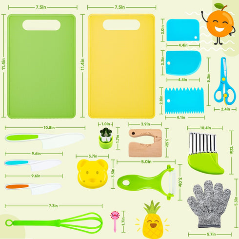 Labeol 32 PCS Montessori Kitchen Tools for Toddlers, Kitchen Cookware Baking Toy Sets for Kids, Toddler Safe Kitchen Knife Set for Real Cooking, Educational Gift for Toddlers Boys Girls