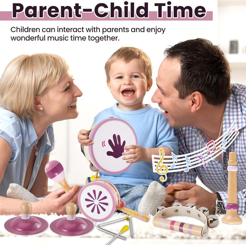 1-3, 1 2 3 4 5+ BUYGER Wooden Musical Instruments for Toddler Baby Montessori Percussion Instruments Toys Music