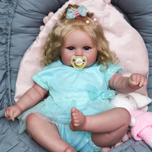 JIZHI Lifelike Reborn Baby Dolls - 20-Inch Realistic Newborn Adorable Playful Dolls with Feeding Kit & Gift Box