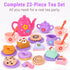 Set 3-5, 23-Piece Set Lajeje Toddler Tea Party for Girls Ages Pretend Play Tea for Kids with Teapot, Cups, Plates