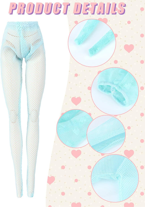 Sotiff 10 Pairs Handmade Doll Lace Stockings, Long Sock Female Doll Socks, Casual Accessories for DIY Baby Doll Clothes
