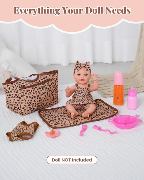 13Pcs 10-12 inch Set BABESIDE Baby Doll Clothes and Accessories for Dolls, Baby Doll Feeding and Care with Carry Bag