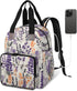 Eativisa Backpack-Multi-functional Lavender flowers Diaper Bag mother and baby bag Thermal compartment USB charging