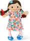 Tiger Tribe Matilda Rag Doll 10-inch Brown Hair Soft Velboa Fabric Flower