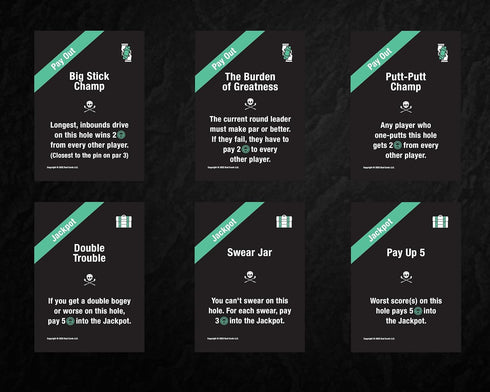 Bad Cards Fore Gambling Golfers (Weatherproof Edition) - On-Course Golf Betting Game, PVC Cards in Durable Plastic Box