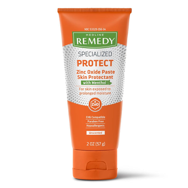 Medline Remedy Specialized Zinc Oxide Paste with Menthol (2 oz Tube), Unscented,