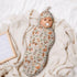 Qiankang Sets Cartoon Animals Newborn Swaddling Blanket Beanie Hat Soft Baby Receiving Funny Animal Blanket Soft