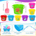 Junkin 24 Sets Beach Sand Buckets and Shovels for Kids, 6.3" Small Beach Pails and Sand Toys for Summer