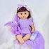 18INDC 11 16-18 Inch Pcs Baby Doll Clothes with Purple Floral Design Baby Doll Bassinet & Accessories for Baby Doll