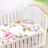 SyXIOP 28" 52" Romantic Blue and Pink Roses Cooling Baby Mattress Cover x Ultra Soft Crib Bumper Pads for Baby&Toddler