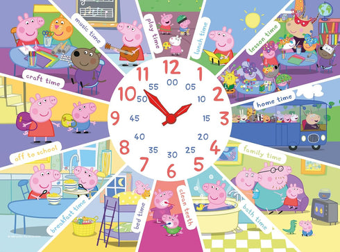 60 Ravensburger Peppa Pig: Tell The Time Piece Clock Jigsaw Puzzle for Kids - Screen-Free Activity Boosts Concentration