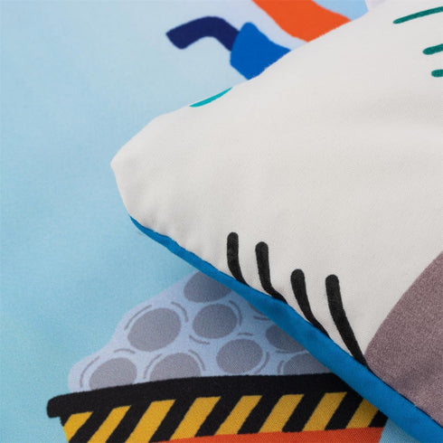 4 Set NTBED Pieces Construction Truck Toddler Bedding for Baby Boys, Cartoon Vehicles Excavator Cars Printed, Includes