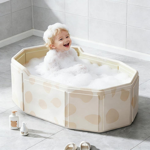 Generic Shower,75x45cm Kid Bathtub for Portable Space-Saving - Foldable Bath Tub with Drainage - for Boys Girls Pets