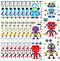 ArtCreativity Make Your Own Robot Character Sticker Assortment, Set of 24 Sheets for Kids' Arts ‘n Crafts Activity