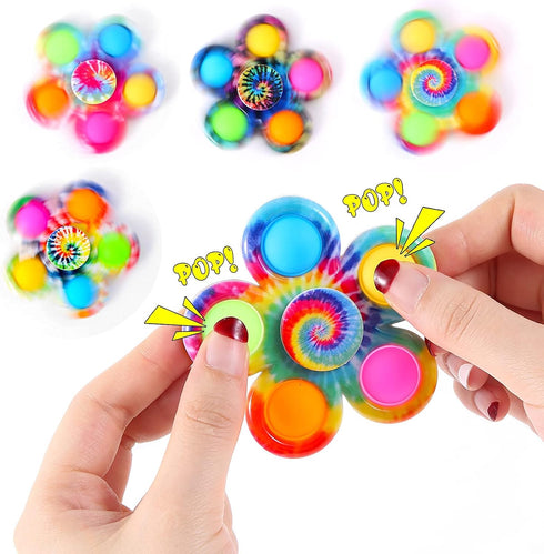 Fidget Spinner Bulk 4 Pack, Sensory Fidget Toys for Kids Adults, Anxiety Stress Relief, Birthday Party Favors Goodie