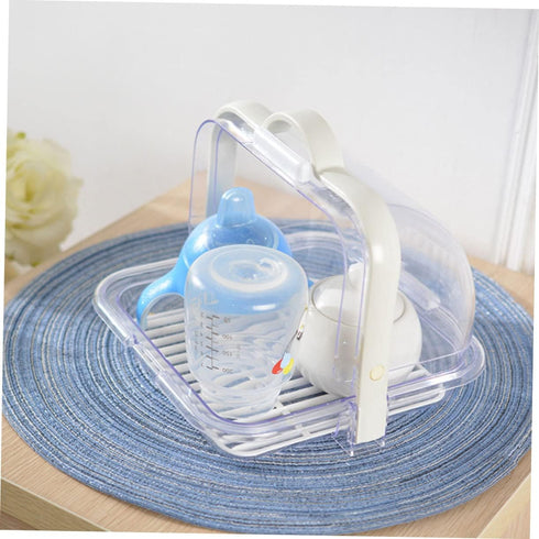 Portable Milk Bottle Draining Rack Multi-Functional Storage Box for Bottles Bread and Chopsticks Lightweight Sealed