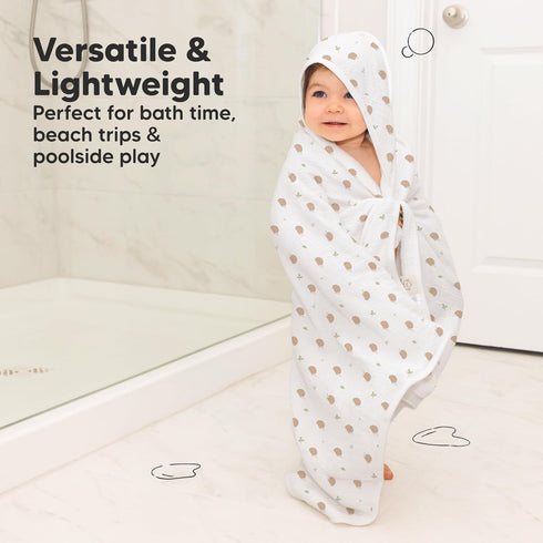 Set(Bruce, KeaBabies Muslin Baby Bath Towels with Hood for Girls, Boys -Large Organic Cotton Hooded Baby Towels
