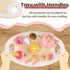 Set 3 4 5 BUYGER Kids Wooden Tea Party for Little Girls Toddler Pretend Play Food Kitchen Accessories Princess Birthday