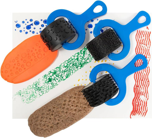 2 4 Set 1 READY LEARN Paint and Dough Explorers | Patterns | | Original Colors | Chunky Texture Rollers for Kids |