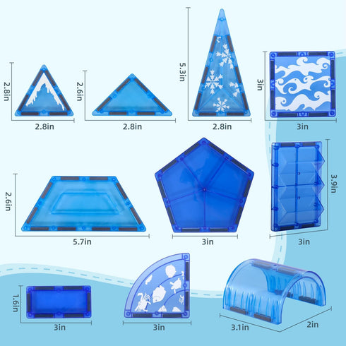 Magnetic Tiles for Kids Ages 3-8 - Arctic Animal Magnetic Building Set with 6 Sea Animals, Educational Magnet Blocks