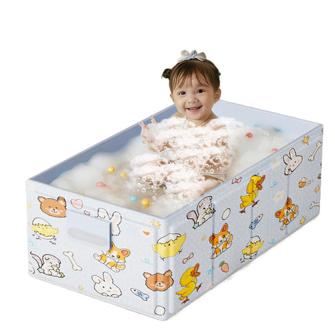 Generic 84x43x34cm Portable Foldable BathsTub, PVC Leakproof Travel Bathtub with Stable Structure for Bathing, Soaking