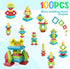 100Pcs 1-3 2-5 Toys,3D 2-4 Montessori Toys for Ages Toddlers Kids Baby,Pyramid Stacking Building Preschool Learning