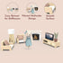 Cozy Playset SPEEDY MONKEY Dollhouse Living Room with Bunny Miniature FSC Wooden Furniture Sofa, TV Pretend Play Fully
