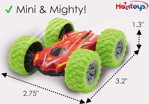 Haktoys 2 Pack Mini Remote Control Stunt Car, High Speed RC Rotating & Tumbling Double-Sided Toy Vehicle for Kids