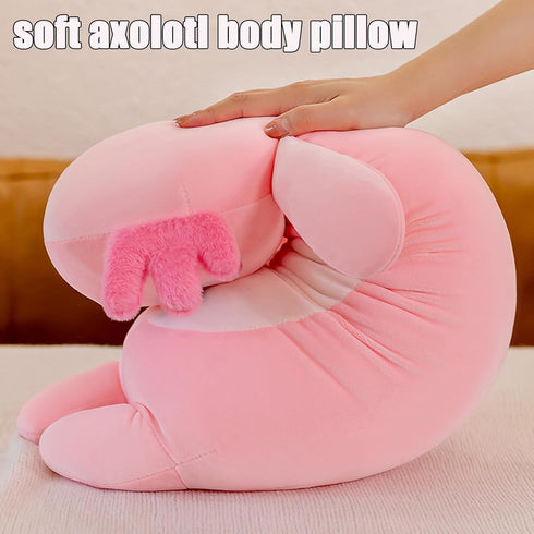 Somao Long Axolotl Plush Pillow, Cute Stuffed Animal Body Plush Toy for Girls Boys (100cm/39.3inch, Pink)