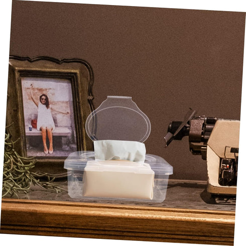 TOPPERFUN 2Pcs Baby Wipes Dispenser Box with Lid Portable PP Wipe Holder for Travel Dustproof for Strollers and Home