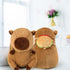 Ditucu Cute Capybara Plush with Hamburger Backpack Capibara Stuffed Aniamls Toys Plushies Hugging Gifts for Kids Brown 9 inch