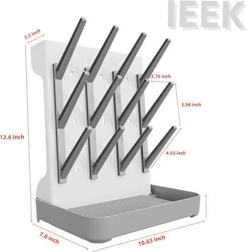 Countertop-Holds 12 IEEK Baby Bottle Drying Rack,Large Vertical Drying Tower Bottle Rack Holder Space Saving Standing