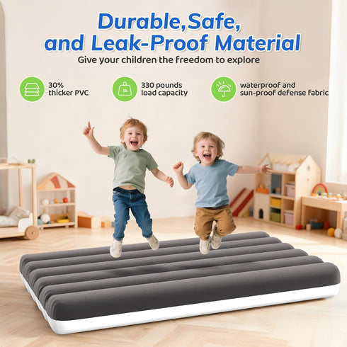 Home(52.4 Inch) Inflatable Toddler Travel Bed with Tent Portable Toddler Bed with Hand Pump-Toddler Blow Up Mattress