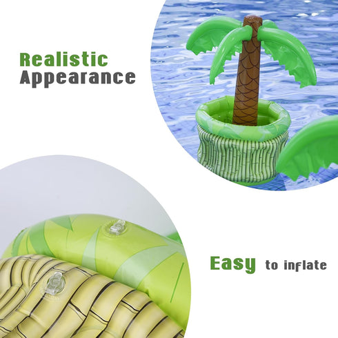 FUTUREPLUSX Inflatable Palm Tree Cooler, Drink Holder for Pool & Hawaiian Party Decorations