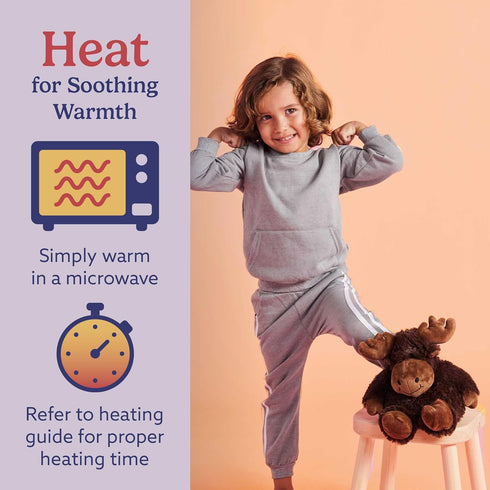 warmies Microwavable & Weighted Stuffed Animals, Moose - Heated Stuffed Animal Plushie for Warmth & Comfort - Cute Soft