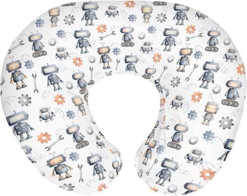 Watercolor Robots Baby Nursing Pillow Covers for Boy Girl Cute Robotic Character