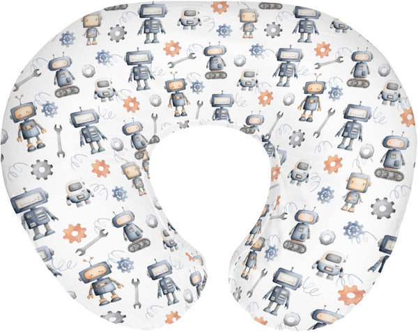 Watercolor Robots Baby Nursing Pillow Covers for Boy Girl Cute Robotic Character