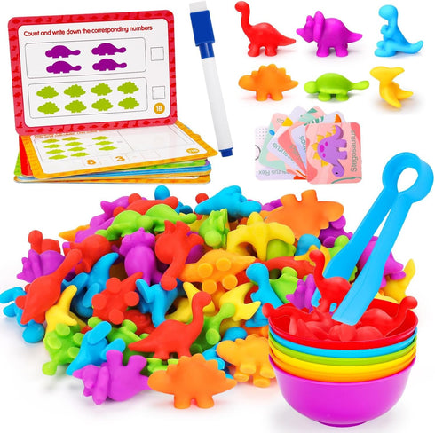 Counting 3 4 5 2-4 3-5 4-8 Dinosaurs Montessori Toys for Years Old Boys Girls Toddler Manipulatives Preschool Learning