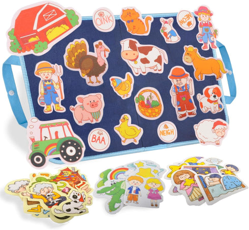 CHEFAN Felt/Flannel Board Story Set of 4, PRECUT Felt Pieces for Preschool