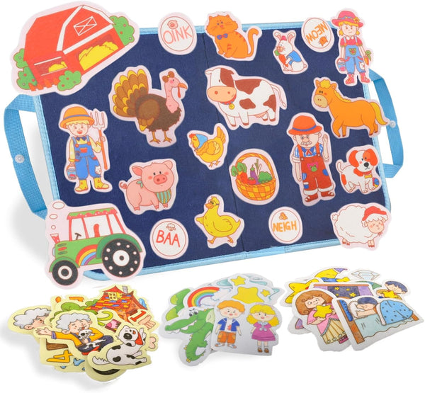CHEFAN Felt/Flannel Board Story Set of 4, PRECUT Felt Pieces for Preschool
