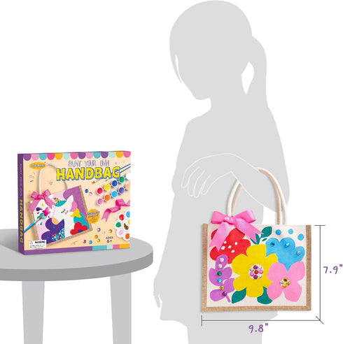 Drama Planet Painting Kit, Paint Your Own Handbag, Arts and Crafts for Girls, DIY Personalized Handbag Gifts