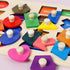 Shape Puzzles Wooden Puzzles for Toddlers, Peg Puzzle Montessori Shape Sorter Toys, Preschool Educational Toy for Baby