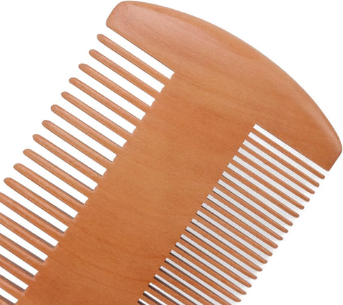 Set Walfront Wooden Baby Hair Brush and Comb Soft Goat Bristle Brush Double Edged Comb for Baby Shower Newborn Hair