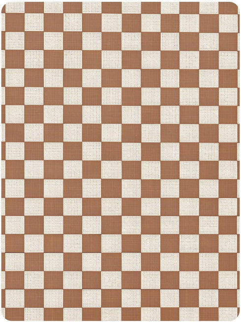 CZXW 52" 28" Netural Checkerboard Crib Sheets Fitted x Natural Cotton Soft & Breathable for Baby Crib Mattress