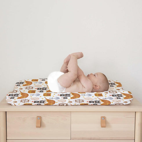 Sea Ocean Changing Pad Cover - Fitted Baby Changing Table Sheets for Boy Girl Nautical Life, 32''x16''
