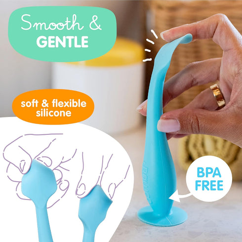 Bumco Baby Bum Brush - BPA-Free Diaper Cream Spatula with Suction Cup Base, Soft & Flexible Silicone, Wipe-Clean